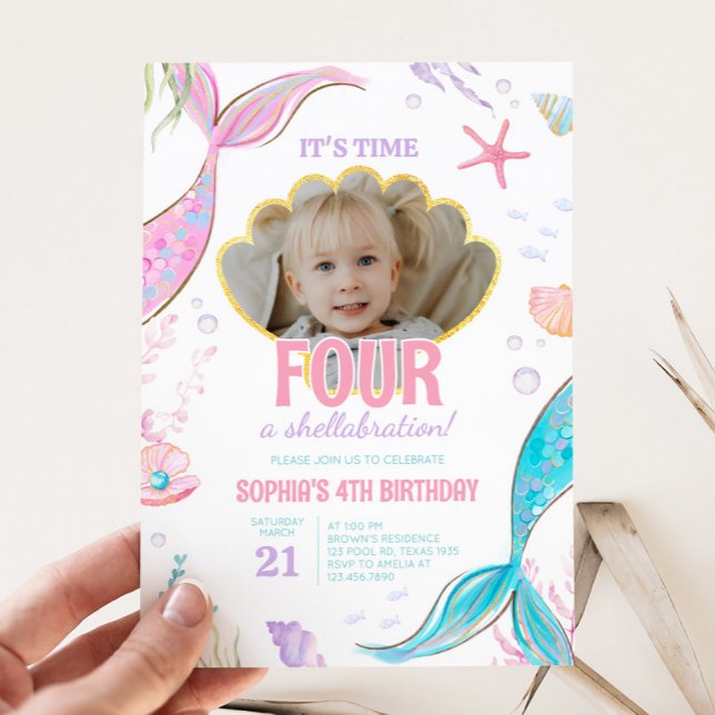 Mermaid Tail Birthday Party Invitation (Mermaid Tail Birthday Party Invitation)