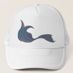 Mermaid Tail in tones of green and pink Trucker Hat