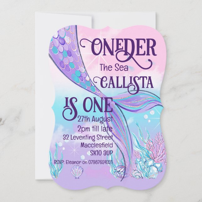 Mermaid Tail Invitation (Front)