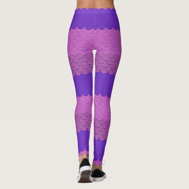 Mermaid Tail Leggings - Pink and Purple (Back)