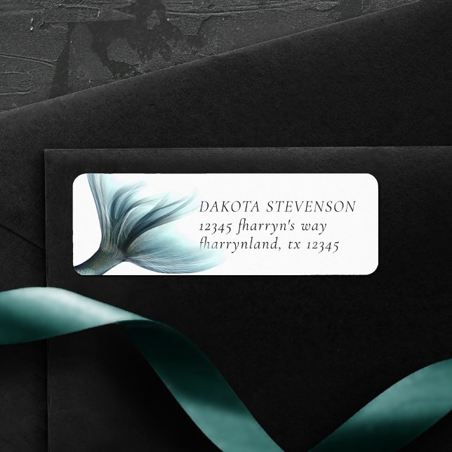 Mermaid Tail Luxe | Aqua Teal Mint Return Address Return Address Label (Creator Uploaded)