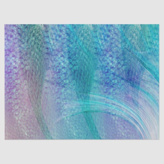 Mermaid tail Pattern turquoise Purple Tissue Paper (Front)