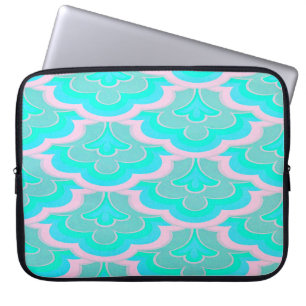 Mermaid Tail Pink and Teal Pattern Fantasy Fun Laptop Sleeve