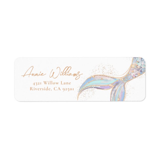 Mermaid Tail Return Address Label (Front)