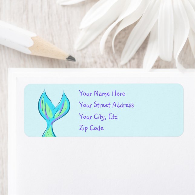 Mermaid Tail Return Address Labels (Insitu)