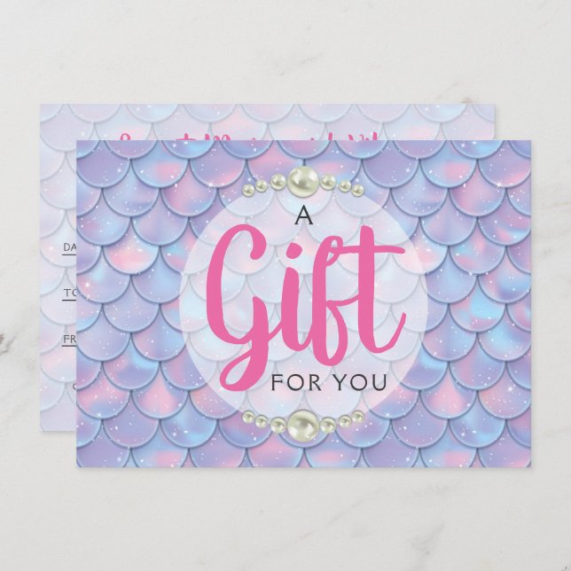 Mermaid Tail Scales Boutique Gift Certificate Card (Front/Back)