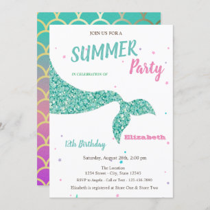 Mermaid Tail,Scales  Invitation