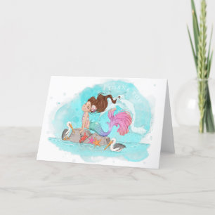 Mermaid Tail Splash  Thank You Card