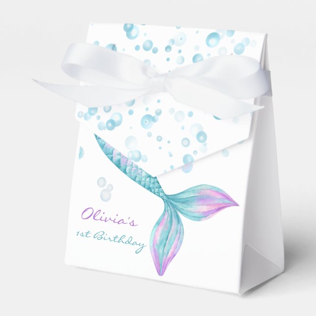 Mermaid Tail Under the Sea Birthday Favour Box (Front Side)