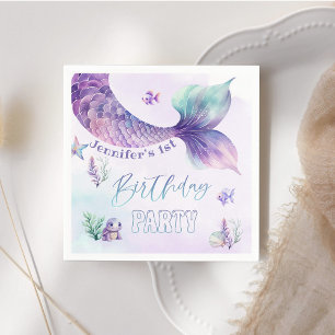 Mermaid tail Under the sea birthday party Napkin