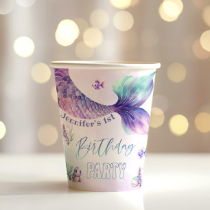 Mermaid tail Under the sea birthday party Paper Cups