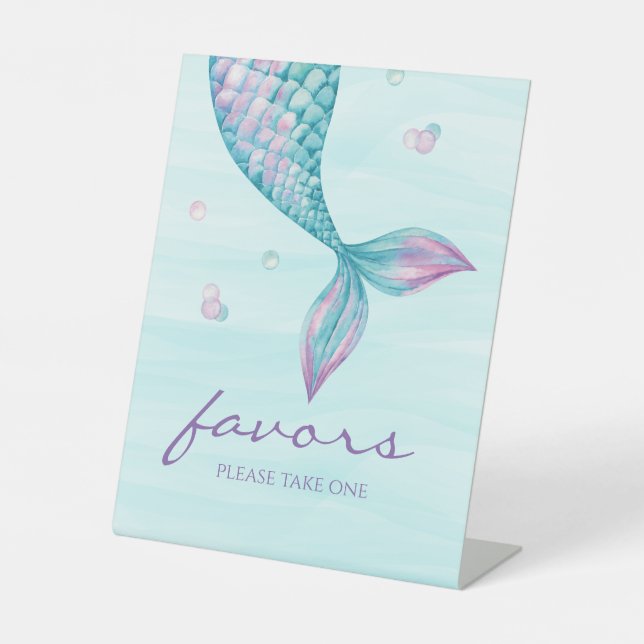 Mermaid Tail Under the Sea Favours Pedestal Sign (Front)