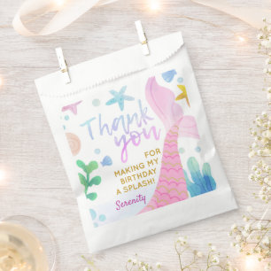 Mermaid Tail Under The Sea Party Thank You Favour Bag