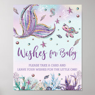 Mermaid Tail Under the Sea Wishes for Baby Sign
