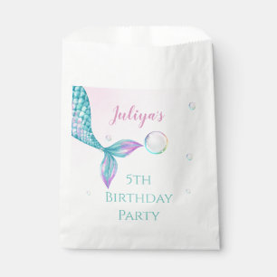 Mermaid Tail with bubbles Birthday  Favour Bag