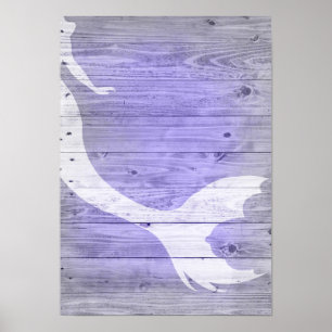 Mermaid tail wood background poster