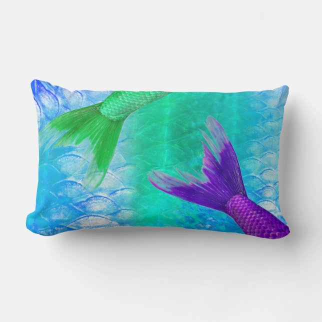 Mermaid Tails & Scales Lumbar Cushion (Front)