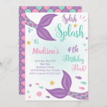 Mermaid Tails Under the Sea Birthday Invitation