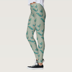 Mermaid Tale Leggings  Grey and Green