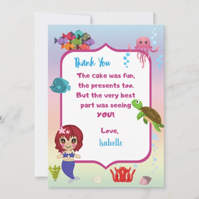 Mermaid Thank You Card (Front)