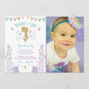 Mermaid Thank You Card Under The Sea Thank You