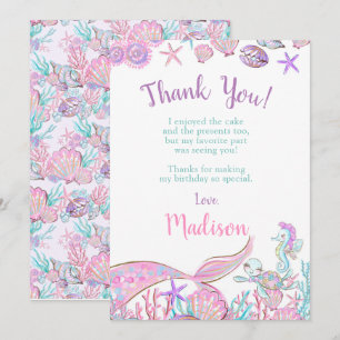 Mermaid Thank You Cards