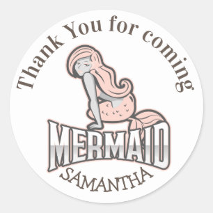 Mermaid Thank You Classic Round Sticker