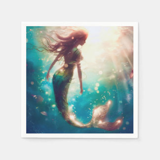 Mermaid theme party custom napkins