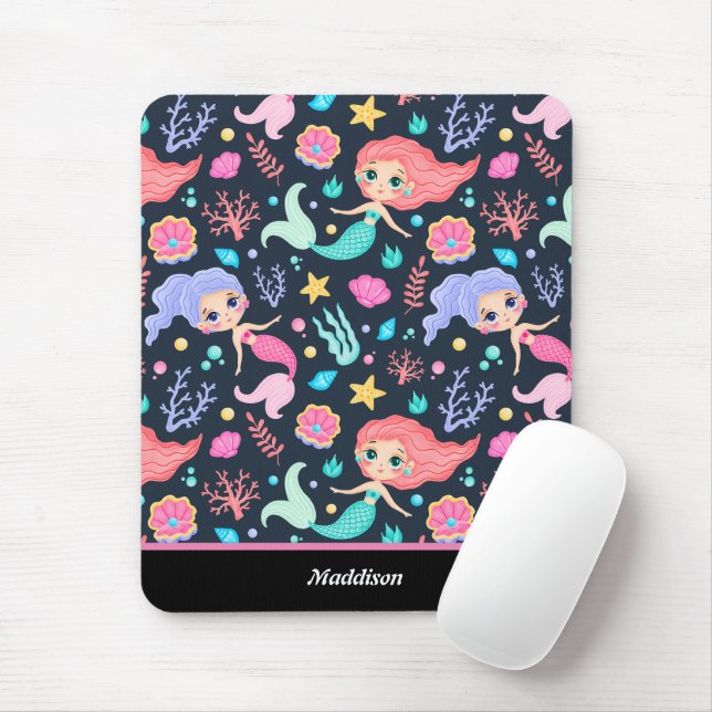  Mermaid Themed Customisable Mouse Pad (With Mouse)