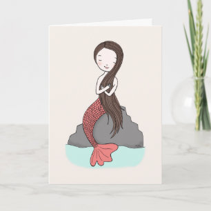 Mermaid Thinking Of You Card Mermaid Love card