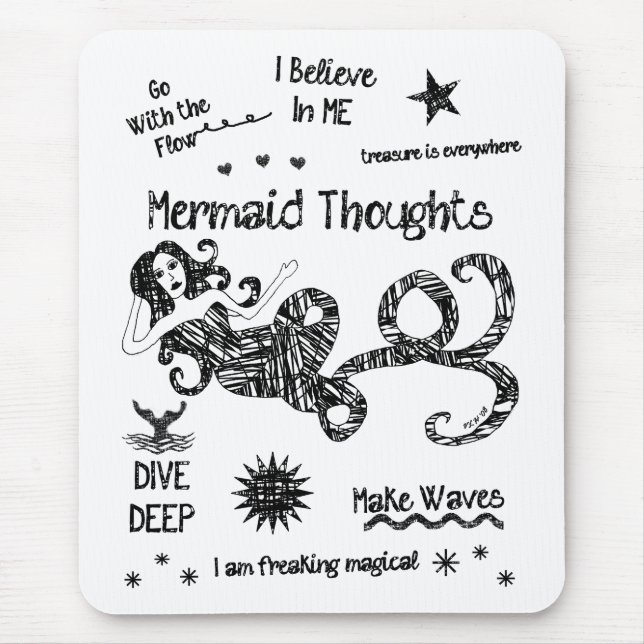 Mermaid Thoughts Mouse Pad (Front)