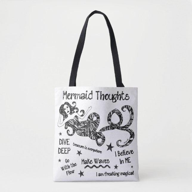 Mermaid Thoughts Tote Bag (Front)