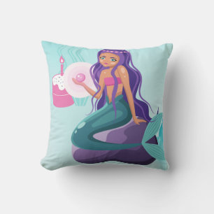 Mermaid throw pillow
