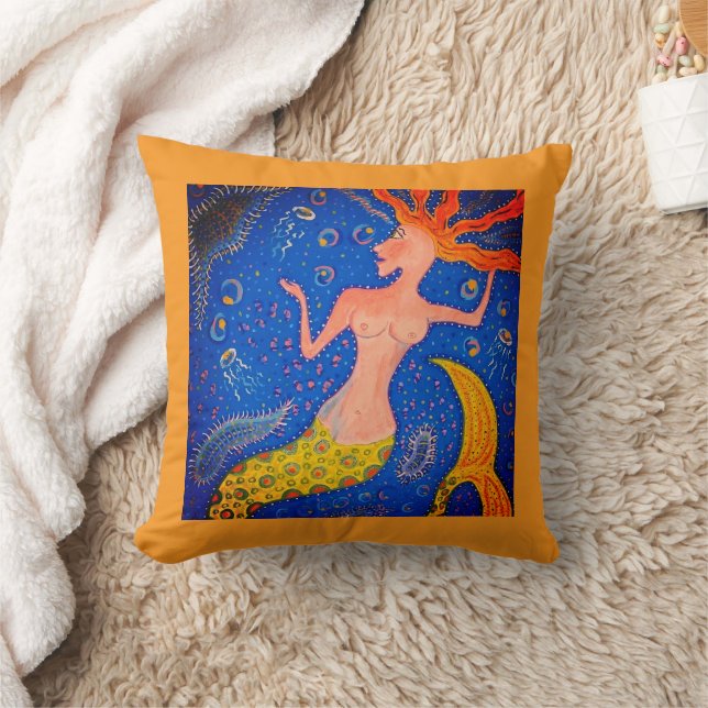 Mermaid Throw Pillow (Blanket)