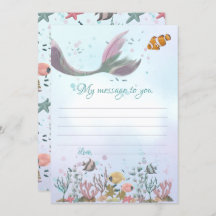 Mermaid Time Capsule Message To You Blank Cards