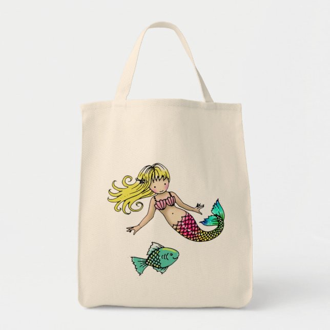 Mermaid Tote Bag by Molly Harrison (Front)