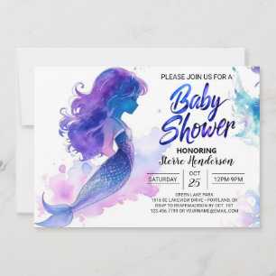 Mermaid Treasures Await: Baby Shower Invitation
