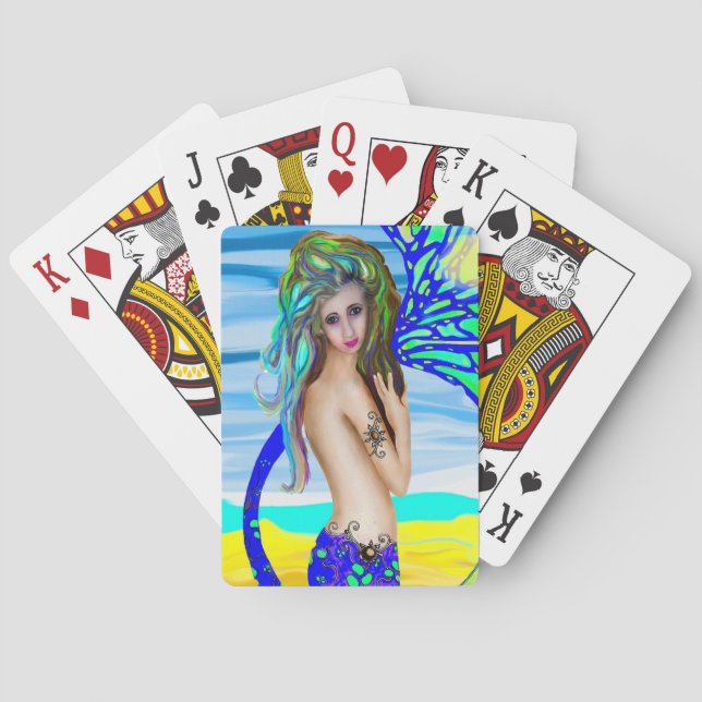 MERMAID TROPICAL Classic Playing Cards (Back)