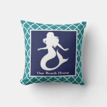 Mermaid Turquoise Blue Nautical Personalise Name