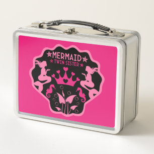 Mermaid Twin Sisters Metal Lunch Box