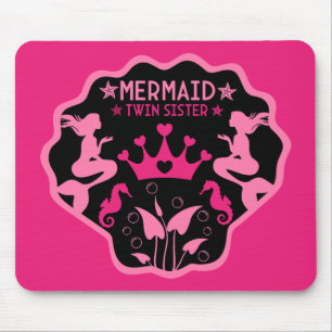 Mermaid Twin Sisters Mouse Pad