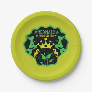 Mermaid Twin Sisters Paper Plate