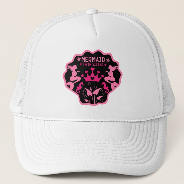  Mermaid Twin Sisters Trucker Hat (Front)