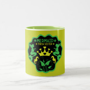 Mermaid Twin Sisters Two-Tone Coffee Mug