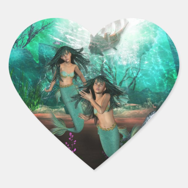 Mermaid Twins Sticker (Front)