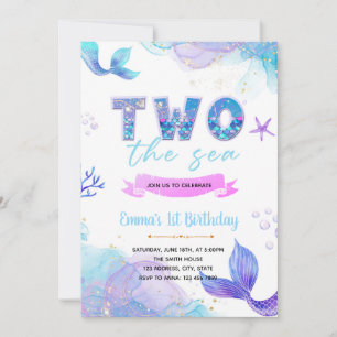 Mermaid TWO the sea invitation