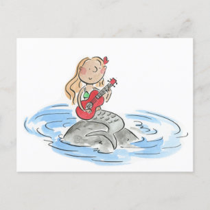 Mermaid Ukulele Postcard