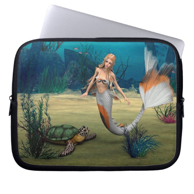 Mermaid und Turtle Laptop Sleeve (Front)