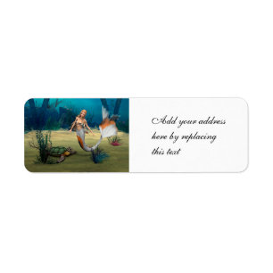 Mermaid und Turtle Return Address Label