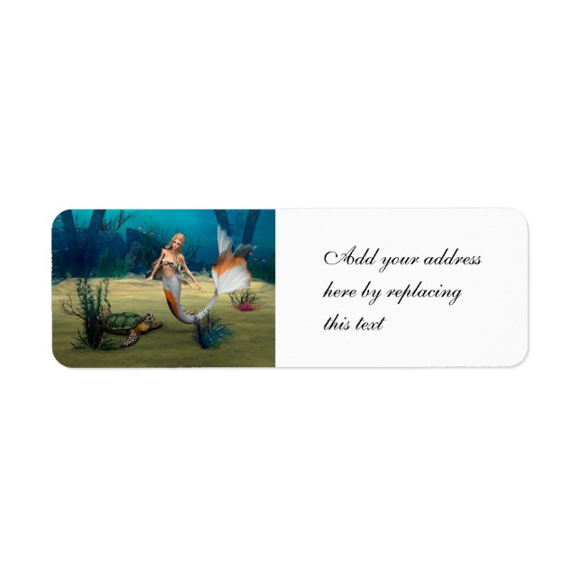 Mermaid und Turtle Return Address Label (Front)